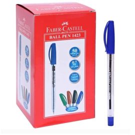 Faber-Castell 1423 Ballpoint Pen, Blue, 0.7 mm ,Box (50 Pieces)